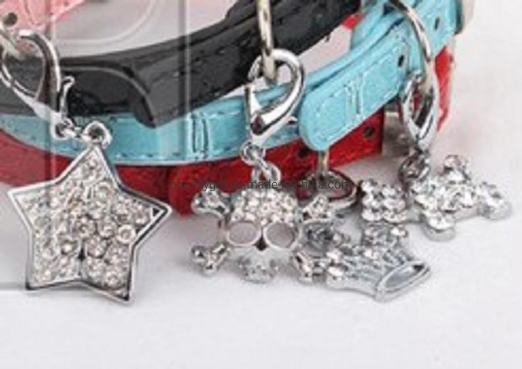 Pet Bling Tag Cute Shape Charm Pendant Dog Jewelry Rhinestone Accessories Esg16530